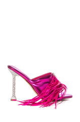 AZALEA WANG JOPLIN FUCHSIA EMBELLISHED HEEL SANDAL
