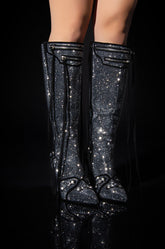 AZALEA WANG MAEVE STILETTO BOOT IN SILVER