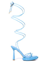 AZALEA WANG ACCURATE PATENT SANDAL IN BLUE