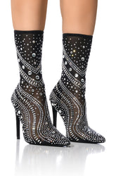 AZALEA WANG OPRY EMBELLISHED BOOTIE IN BLACK