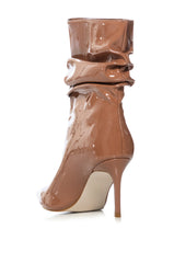 AZALEA WANG POLITE BROWN PATENT BOOTIE