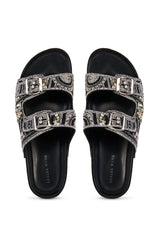 AZALEA WANG ROMILLY BLACK EMBELLISHED FLAT
