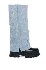 AZALEA WANG SHURI DENIM FOLD OVER BOOT