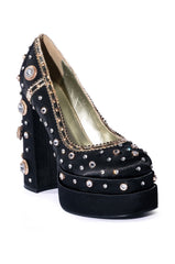 AZALEA WANG CLEA SATIN PUMP IN BLACK