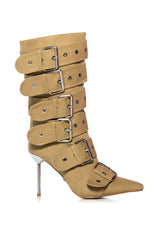 AZALEA WANG TEAIRA BELT BOOTIE IN KHAKI