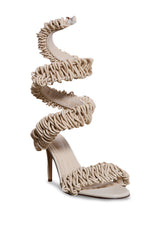 AZALEA WANG VINES ROPE DECOR WRAP UP SANDAL IN NUDE