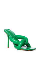 AZALEA WANG CHRISTABEL PUFF SANDAL IN GREEN