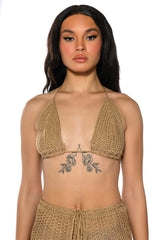 BEACHY KEEN KNIT HALTER CROP TOP