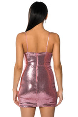 BRIELLA SEQUIN SPAGHETTI STRAP MINI DRESS