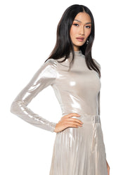 SUPERNOVA SLINKY METALLIC LONG SLEEVE BODYSUIT