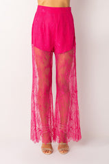 ALL OVER LACE HIGH WAIST WIDE LEG TROUSER