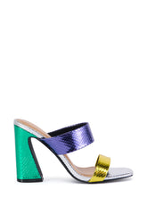 CORA MULTI METALLIC SNAKE SKIN SANDAL