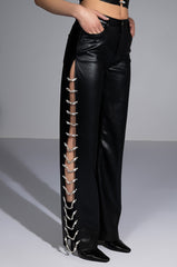 COVERED IN ICE FAUX LEATHER PANT