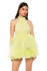 LIKE ITS NOTHING HALTER MINI DRESS