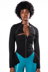 DEJA VU ZIPPER DETAIL LONG SLEEVE TOP