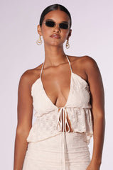 EASY TO BE LOVED TIE FRONT TOP