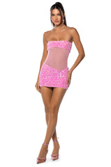 ENJOY THE VIEW MESH PANEL DRESS