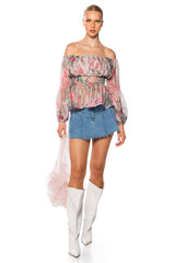 ESME OFF THE SHOULDER PRINTED BLOUSE