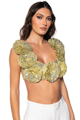 EVERY ROSE SEQUIN CROP TOP