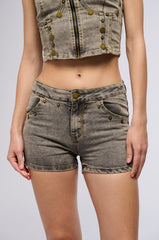 FALLING BEHIND DENIM MINI SKIRT