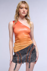 FEEL THE HEAT OMBRE ONE SHOULDER TANK TOP