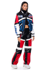 FIRST ROW OVERSIZED LEATHER BOMBER