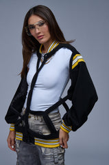 HATE THE PLAYER CUTOUT BOMBER JACKET