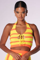 IN ANOTHER LIFE KNIT HALTER CROP TOP