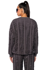 DISTRESSED OVERSIZE SWEATSHIRT