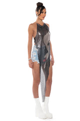 AMELIA ASYMMETRICAL CHAINMAIL TOP