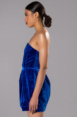 LAVINIA VELVET DEEP V CORSET MINI DRESS