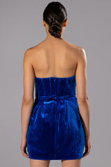 LAVINIA VELVET DEEP V CORSET MINI DRESS