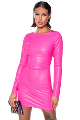 LIFE IS PLASTIC PU MINI DRESS