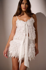 LOVE U ALWAYS RUFFLE BLOUSE IN WHITE