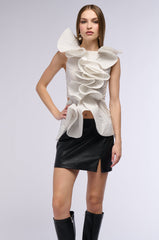 MISS FASHIONISTA SLEEVELESS POLKA DOT PRINT BLOUSE