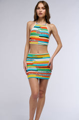 MIXED UP TOGETHER CROCHET MINI SKIRT