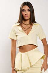 OCEAN BREEZE SHORT SLEEVE STRETCH LINEN COLLARED SHIRT