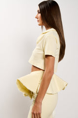 OCEAN BREEZE SHORT SLEEVE STRETCH LINEN COLLARED SHIRT