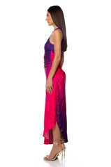 ON MY OWN WAVE OMBRE ONE SHOULDER MAXI DRESS