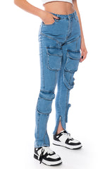 ONE STEP AT A TIME SKINNY CARGO JEANS