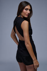 OPEN BACK SOLID BLAZER VEST