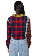 PLAID OBSESSION CROPPED BUTTON DOWN