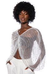 PRETTY AND SIMPLE SHEER EMBELLISHED TOP