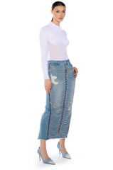 PRIME TIME LONG SLEEVE MOCK NECK SWEATER IN WHITE