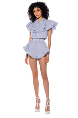 ALICE RUFFLE HEM POPLIN SHORT