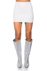 SECOND SKIN RHINESTONE MINI SKIRT IN BLACK