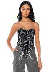 SEEING DOUBLE LACE UP CORSET