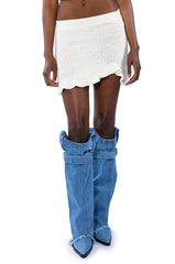 ANGIE CROCHET RUFFLE MINI SKIRT