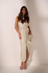 SHIMMER ME DOWN HOODED MIDI DRESS