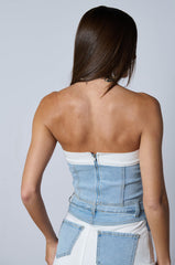 SOLO DANCE DENIM CORSET TOP